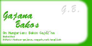 gajana bakos business card